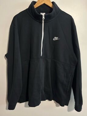 Nike Black Half-Zip Pullover with White Trim